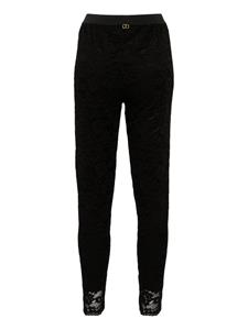 TWINSET Legging met bloemenkant - Zwart
