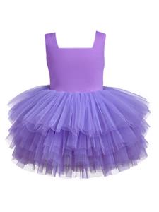 mimitutu Mimi Tutu Jurk met vierkante hals - Paars