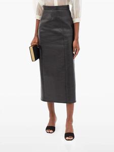 miumiu Miu Miu Panelled leather midi skirt - Zwart