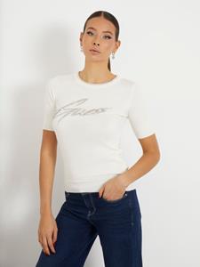 Guess Grace Logo Sweatertop Dames Crème - 