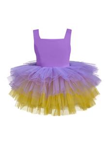 mimitutu Mimi Tutu Jurk met vierkante hals - Paars