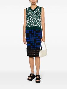 chanelpre-owned CHANEL Pre-Owned Geruite midi-rok - Blauw