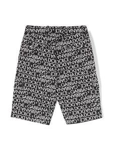 Dolce & Gabbana Kids monogram-pattern cotton shorts - Zwart