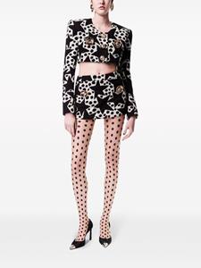 AREA Crystal Medallion jacquard miniskirt - Zwart