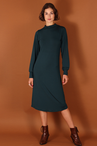 ManduTrap Damen vegan Rollkragenkleid Nooah Petrol