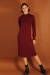 ManduTrap Damen vegan Rollkragenkleid Nooah Berry