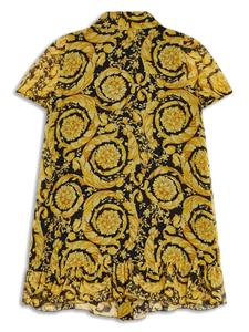 Versace Kids Barocco-print silk dress - Zwart