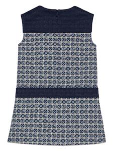 guccikids Gucci Kids Mini-jurk met GG-logo jacquard - Blauw