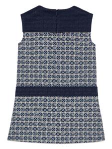 Gucci Kids Double G jacquard pleated dress - Blauw