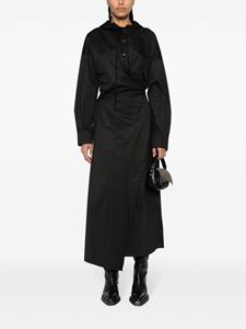 Diesel Wikkeljurk met capuchon - Zwart