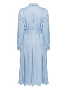 P.A.R.O.S.H. long-sleeve pleated shirt dress - Blauw