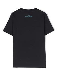 stoneislandjunior Stone Island Junior Katoenen T-shirt met logopatch - Blauw