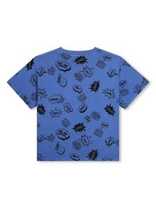 kenzokids Kenzo Kids Katoenen T-shirt met logoprint - Blauw
