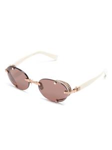 Balmain Eyewear Monsieur zonnebril met ovalen montuur - Wit