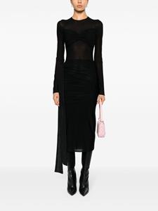 Blumarine draped-detail midi dress - Zwart