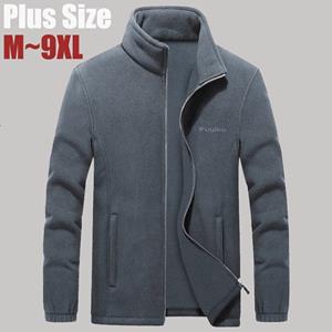 Happy Oversize Heren Plus Size Softshell Fleece Jassen Mannelijke Warme Sweatshirts Thermische Jassen Windjack Sportkleding Merk Kleding 7XL 8XL 9XL