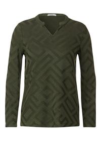 Cecil Langarmshirt "Solid Jacquard Tunic", mit Strukturmuster