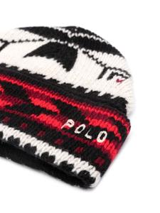 Polo Ralph Lauren snowflake-motif wool beanie - Zwart