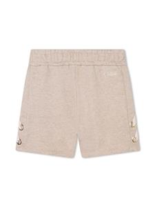 Chloé Kids Katoenen shorts met geborduurd logo - Beige