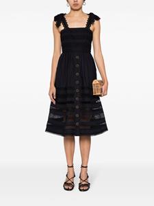 caracara Cara Cara Nidhi midi-jurk met kanten afwerking - Zwart