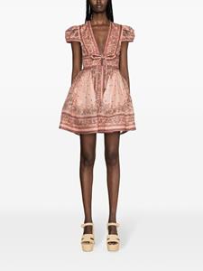 ZIMMERMANN Flared mini-jurk met bandanaprint - Roze
