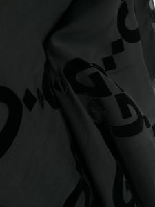Gucci GG flocked-logo scarf - Zwart