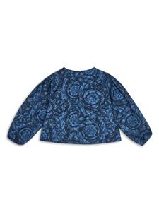 versacekids Versace Kids Satijnen shirt met logoplakkaat - Blauw