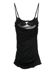 Mugler ruffled mini dress - Zwart