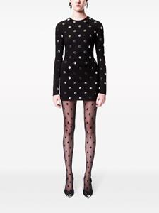 AREA polka-dot long-sleeve minidress - Zwart