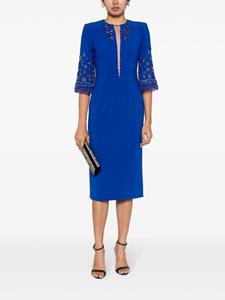 jennypackham Jenny Packham Midi-jurk verfraaid met kralen - Blauw