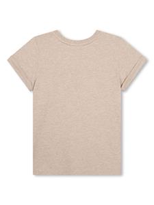 chloékids Chloé Kids T-shirt van biologisch katoen met logoprint - Beige