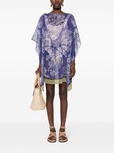 ETRO floral-print kaftan dress - Blauw