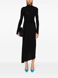 victoriabeckham Victoria Beckham Midi-jurk met gedraaide ruche - Zwart