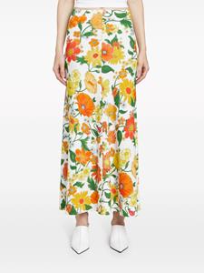 stellamccartney Stella McCartney Flared maxi-rok met print - Oranje