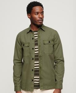 Superdry Mannen Military Overhemd met Lange Mouwen Khaki