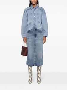 ISABEL MARANT Tilauria stonewashed denim skirt - Blauw