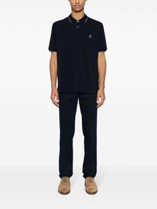 brunellocucinelli Brunello Cucinelli Katoenen poloshirt met geborduurd logo - Blauw