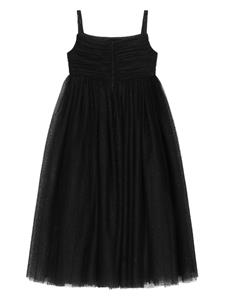 dolce&gabbanakids Dolce & Gabbana Kids Mouwloze tulen jurk - Zwart