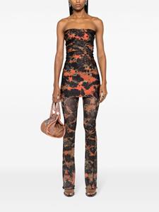 KNWLS Skinn Acid mini-jurk met vlammenprint - Zwart