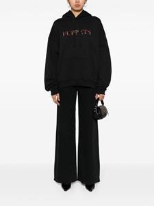 puppetsandpuppets Puppets and Puppets Hoodie verfraaid met stras - Zwart