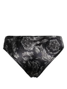 Versace Satijnen slip met barokprint - Zwart