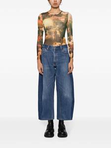 panelled tapered cropped jeans - Blauw