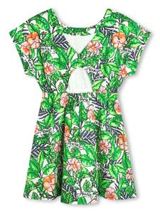 kenzokids Kenzo Kids Katoenen jurk met bloemenprint - Groen