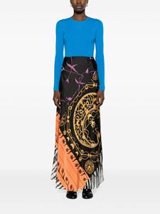 marineserre Marine Serre Regenerated Scarves midi-rok met print - Zwart