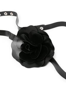 Philosophy Di Lorenzo Serafini floral-appliqué patent belt - Zwart