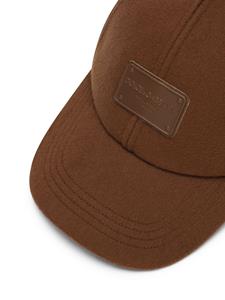 dolce&gabbana Dolce & Gabbana Wollen honkbalpet met logoplakkaat - Bruin