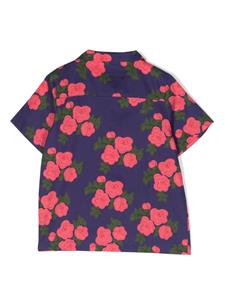 minirodini Mini Rodini Roses shirt van biologisch katoen - Blauw