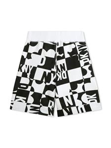 dknykids Dkny Kids Omkeerbare katoenen shorts met logoprint - Zwart