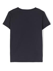 Moncler Enfant logo-embroidered cotton T-shirt - Blauw