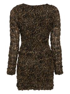 Nanushka Frensi mini-jurk met zebraprint - Bruin